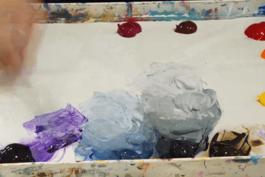 Color Mixing On A Wet Palette