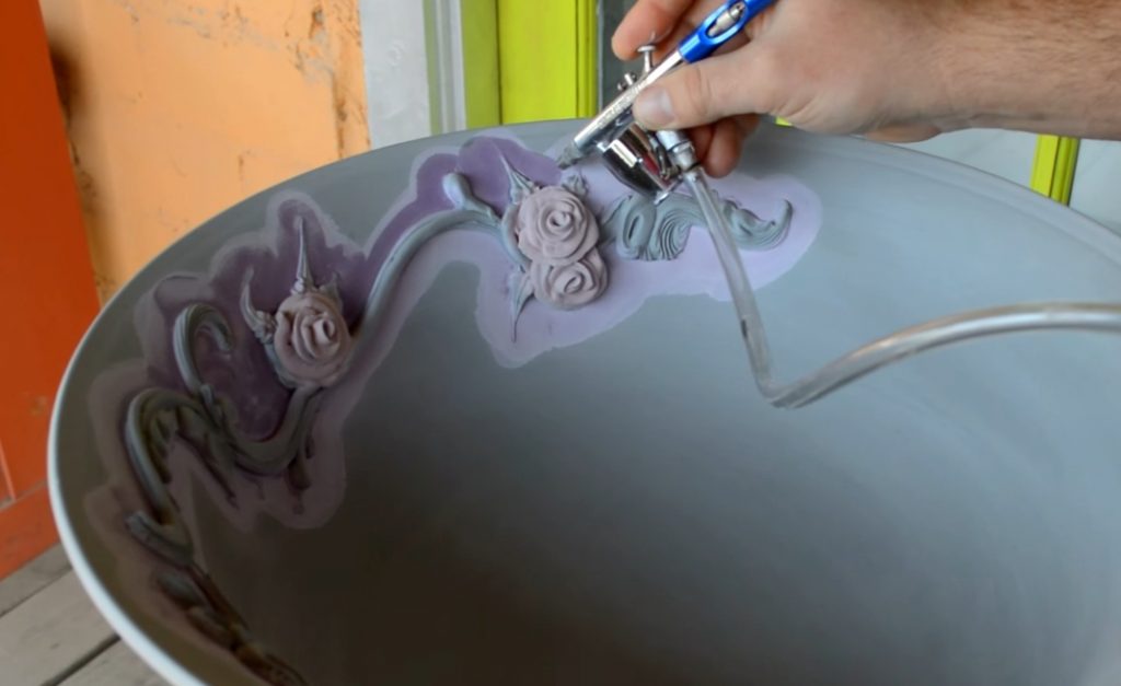 Airbrushing ceramic